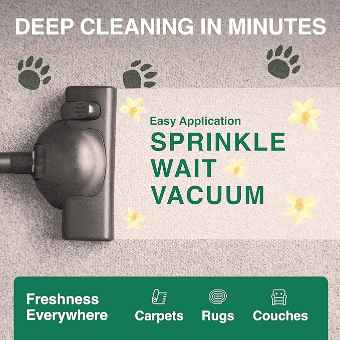 Good Natured Brand | Carpet Deodorizer & Freshener Powder | 31 oz Pet Odor Eliminator for Strong Odor & Pet Urine | Fresh Natural Vanilla Cream Scent | Safe for Homes with Pets