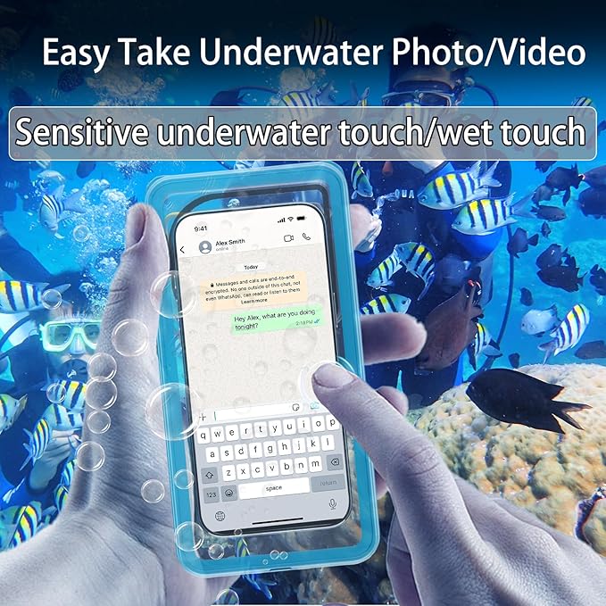 Waterproof Phone Pouch 7.5'',Cruise Essentials IPX8 Waterproof Floating Phone Case/Bag with Lanyard for Snorkeling with Unterwater Touch/Photo for iPhone 17/16/15/14 Pro Max Samsung Galaxy S25 Ultra