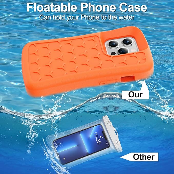 Floating Phone Case for iPhone 15 Pro Max/15 Plus/14 Pro Max/14 Plus/13 Pro Max/12 Pro Max EVA Material Case with Waterproof Dry Bags and Lanyard, 20FT Powerful Drop Protective Case-6.7inch