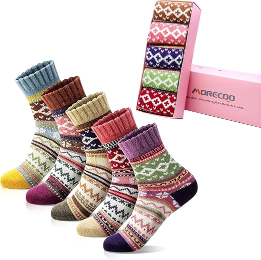 MORECOO Gifts for Women Novelty Socks Warm & Cozy Socks for Women