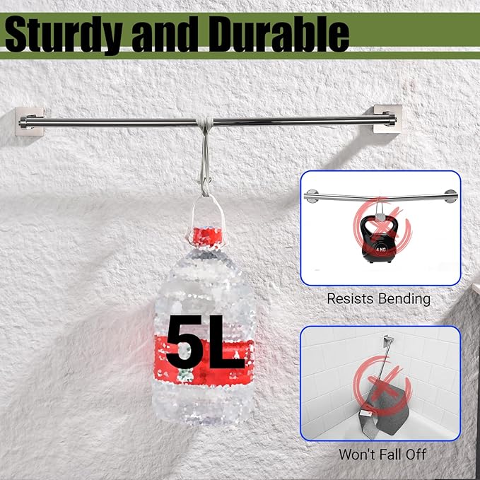 Miyili 24-Inch Towel Bar, Classic Polished SUS 304 Stainless Steel Wall Mounted Bathroom Towel Holder, Total Length 26.38-Inch