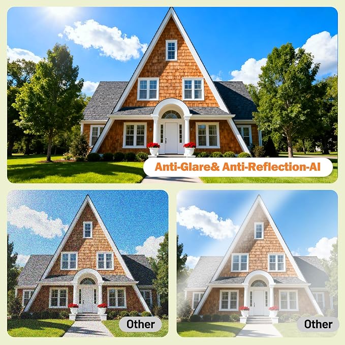 3MP Window Security Camera, 5GHz & 2.4GHz WiFi 6 Indoor/Outdoor Monitoring, Max AI Color Night Vision, 110° Wide Angle, Easy Stick-on Install, Alexa Compatible, 24/7 Recording