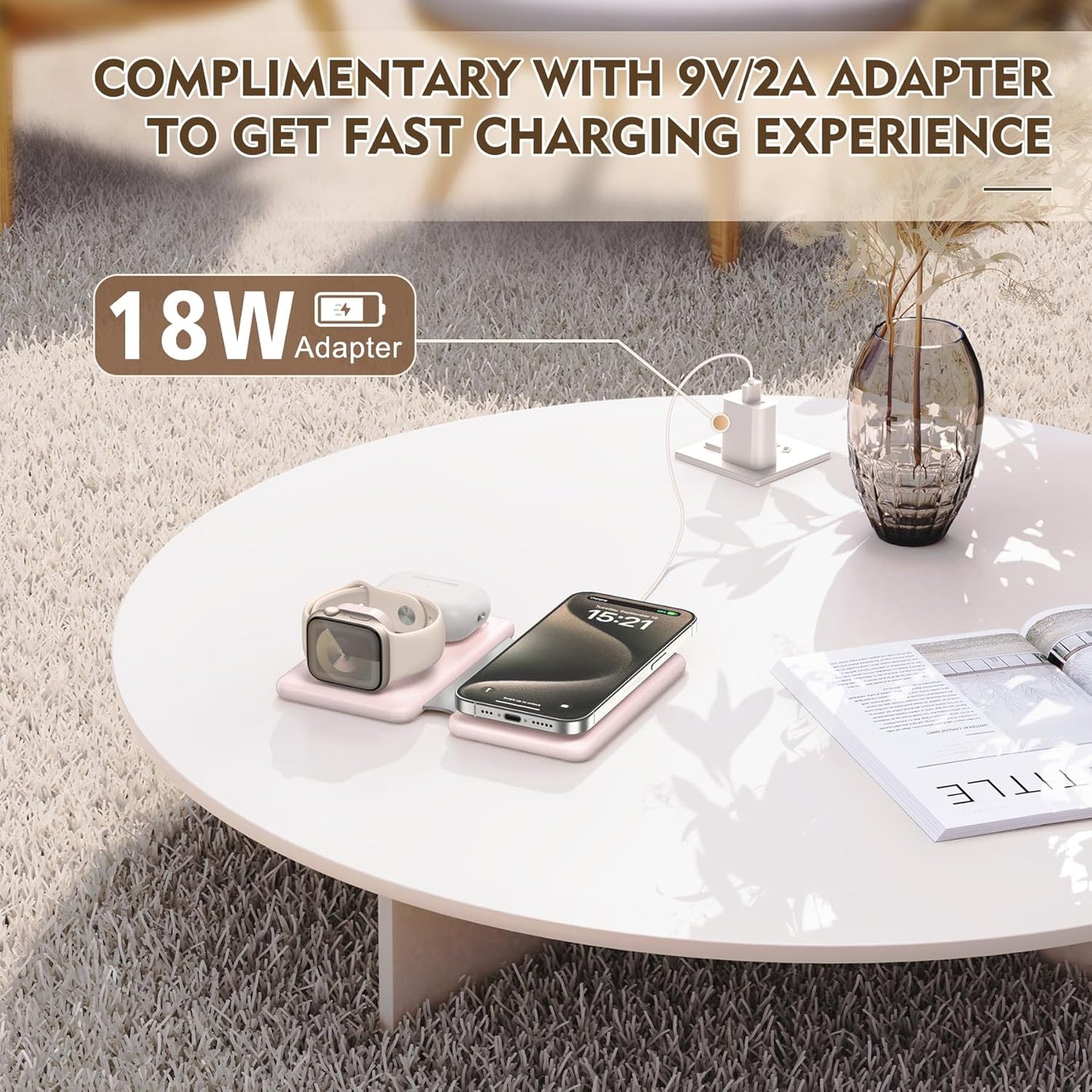 3-in-1 Wireless Charging Station — iPhone, Apple Watch & AirPods