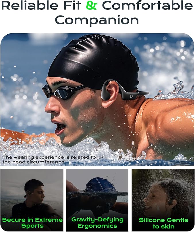 Open Ear Sport Headphones, Wireless Bone Conduction Earphones, Built-in 32GB MP3,with Mic, IP68, Sweat & Water Resistant, Up to 8 Hours Battery, Bluetooth 5.3,for Running,Swimming,Workouts