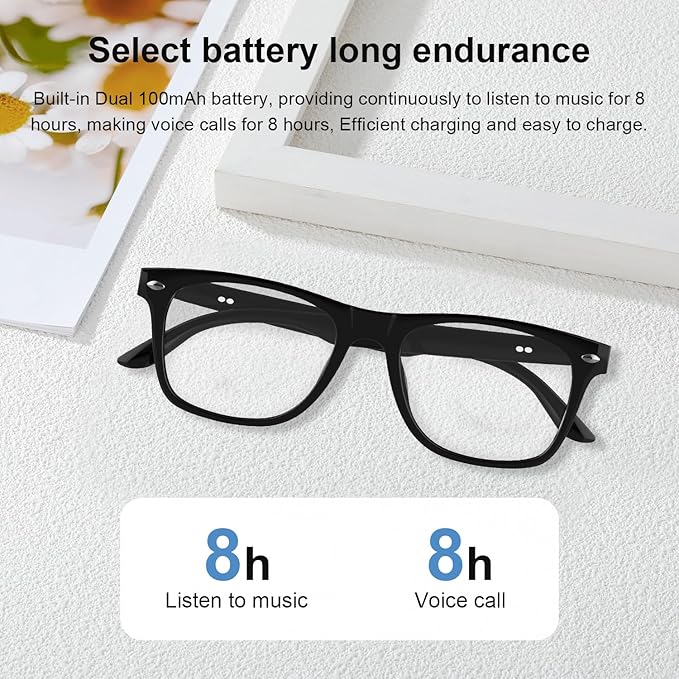 Smart Glasses for Men Women, Open Ear Audio Design, Color-Change Lenses, Supporting Hands-Free Calls & Music Playback, Wearable Tech Bluetooth Glasses for Indoor & Outdoor Use(Black)