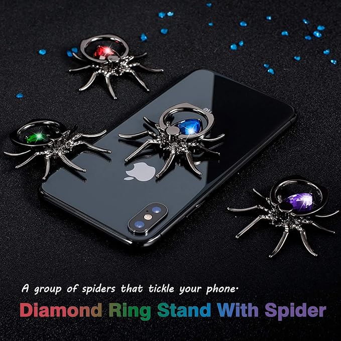 Allengel Phone Ring Holder Grip, Animal 360 Rotation Diamond Metal Finger Ring Grip Kickstand for All Smartphone, Tablets and Case - Royal Blue