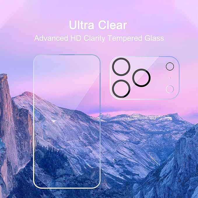 Ailun 3 Pack Screen Protector for iPhone 17 Pro [6.3 inch] + 3 Pack Camera Lens Protector with Installation Frame,Sensor Protection,Dynamic Island Compatible,Case Friendly Tempered Glass Film