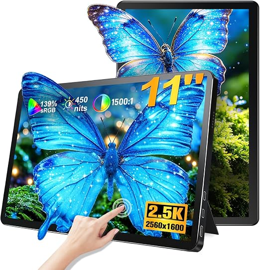 11" 2.5K Portable Monitor Touchscreen,HDMI for PC MacBook(Black)
