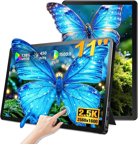 11" 2.5K Portable Monitor Touchscreen,HDMI for PC MacBook(Black)