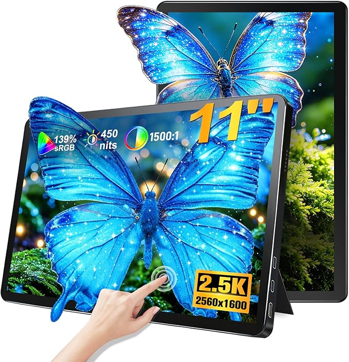 11" 2.5K Portable Monitor Touchscreen,HDMI for PC MacBook(Black)