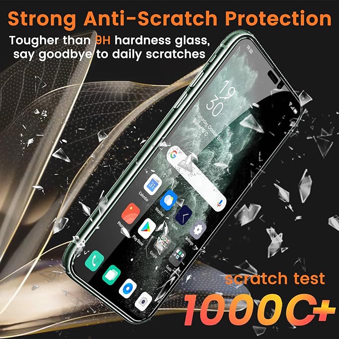 3+3 Pack Privacy Screen Protector for iPhone 11 Pro Max 6.5-Inch with 3 Pack Camera Lens Protector, Anti Spy Tempered Glass Film 9H Hardness Bubble Free Case Friendly