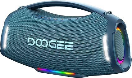Portable Wireless Speaker,250W Peak/220W RMS Loud Boombox,Powerful Sound,14H Playtime,IPX5 Water-Resistant,RGB Lights,TWS Pairing,USB/TF/AUX,Shoulder Strap for Party,Camping and Outdoor