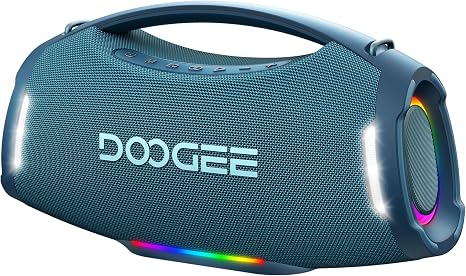 Portable Wireless Speaker,250W Peak/220W RMS Loud Boombox,Powerful Sound,14H Playtime,IPX5 Water-Resistant,RGB Lights,TWS Pairing,USB/TF/AUX,Shoulder Strap for Party,Camping and Outdoor
