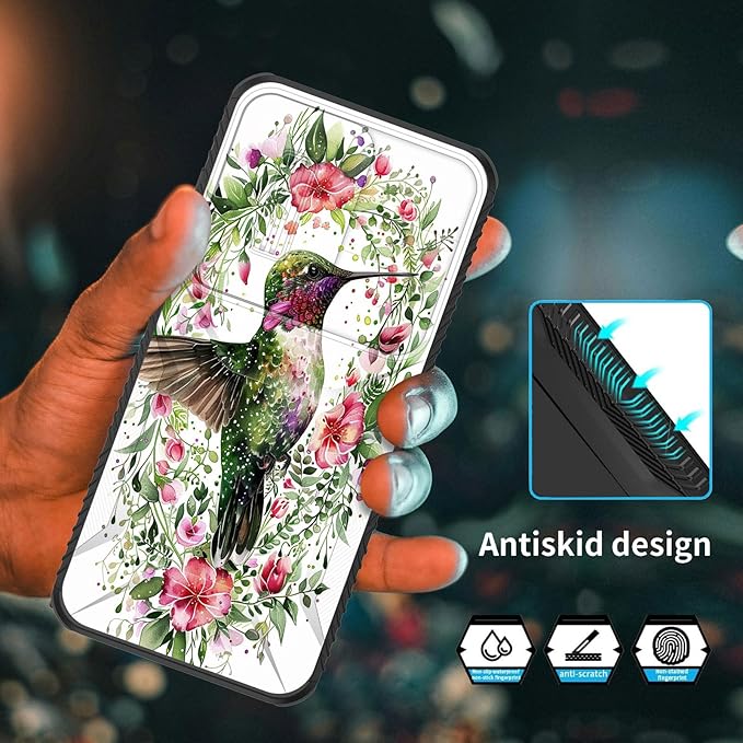 for Galaxy S26 Plus Case Built in Slide Camera Lens Cover,Heavy Duty Shockproof Protection Dual Layer Case for Samsung Galaxy S26 Plus 6.7" 2026,Dandelions and Birds