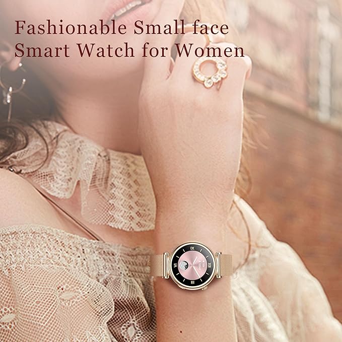 Smart Watch for Women (Answer/Make Call) 1.27" HD 3 Bands Smartwatch Compatible Android iPhone Phone with Fitness Tracker/Heart Rate/Sleep Monitor, 220+ DIY Dial & IP68 Waterproof, Rose Gold
