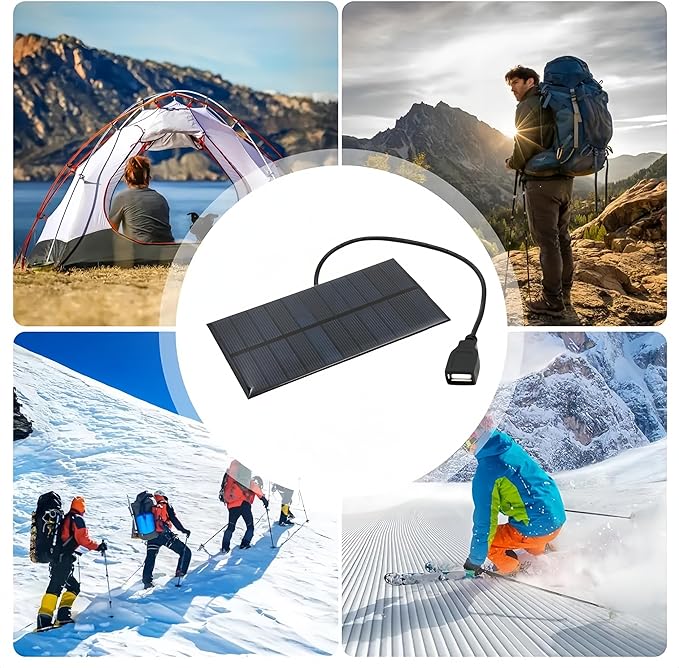 New Solar Panel Power Bank 1.65W 5.5V 300mA USB Portable Waterproof Mini Solar Panel,for Small Battery Products Hiking Camping