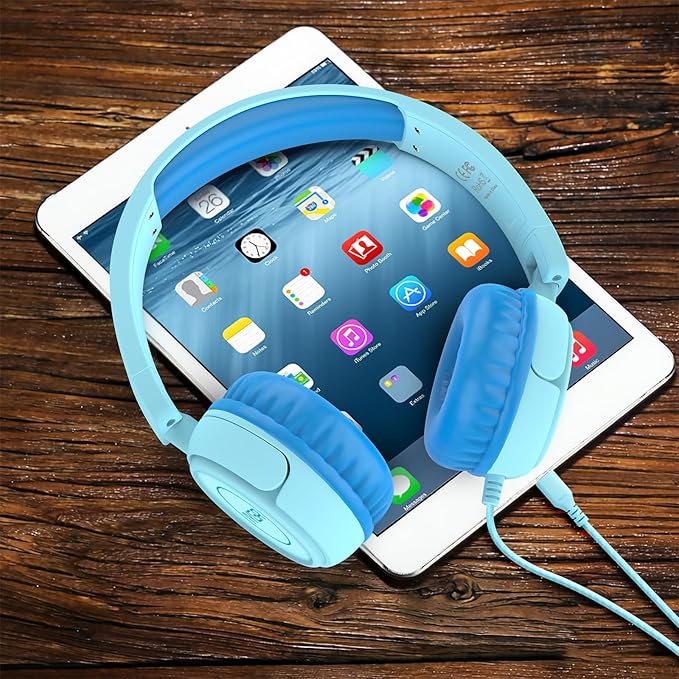 K6 USB C Kids Headphones, 85dB Safe Volume Headphones for Kids, Stereo Sound Foldable Headphone for School, Comfortable Fit On-Ear Headphone for Smartphones/iPad/Tablet/Plane/Travel