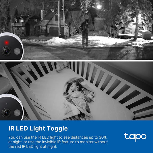 Tapo 2K+ Indoor/Outdoor Wired Security Camera - 2024 PCMag Editors' Choice, Person/Pet/Vehicle Detection, Baby Monitoring, Color Night Vision, Subscription-Free Local Storage or Optional Cloud, C120