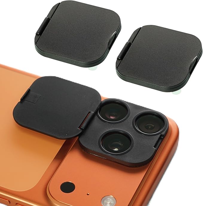 Phone Camera Lens Cover Compatible for iPhone17 Pro/17 Pro Max,Privacy & Security Protector with Strong Adhesive, Black - 2 Pack