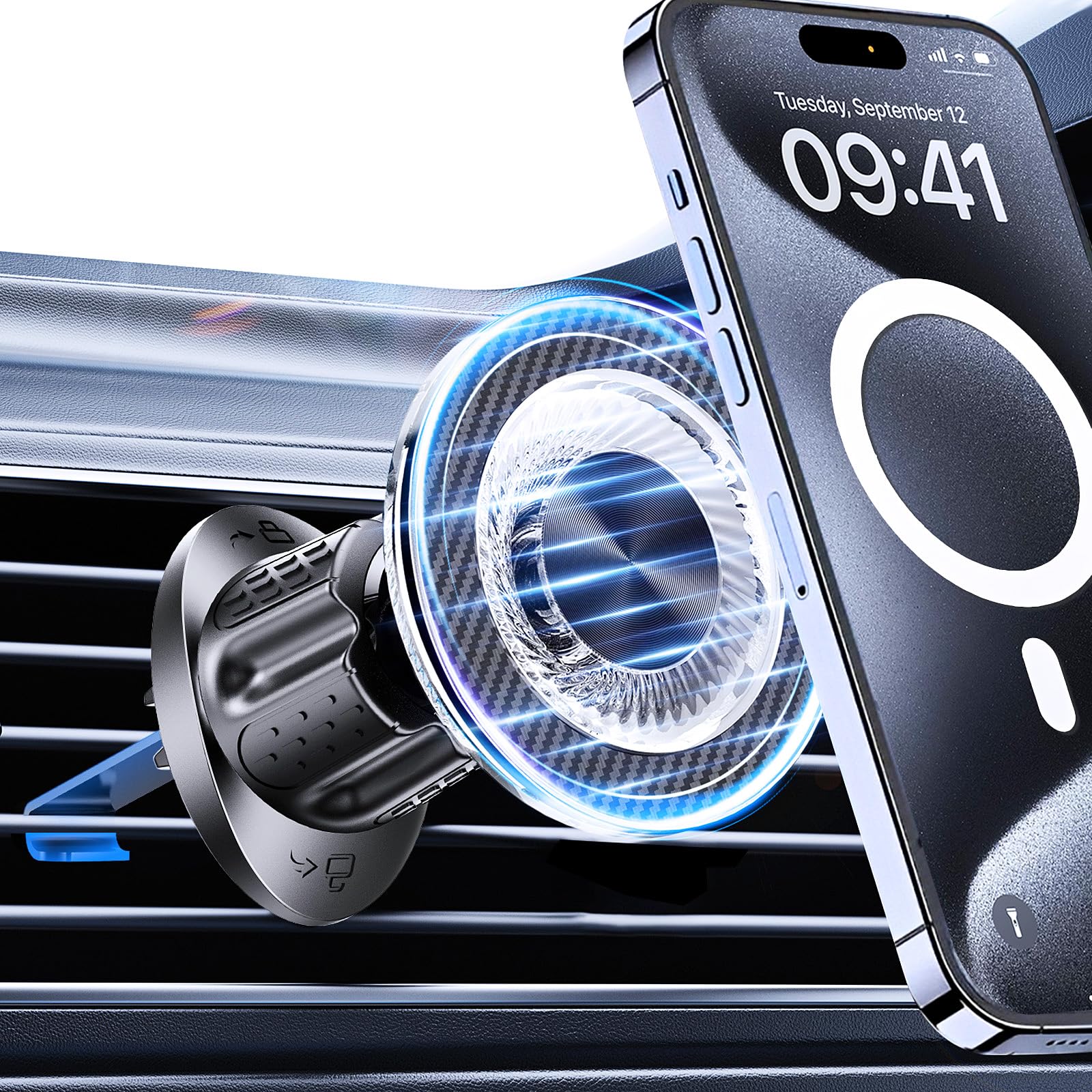 MagSafe Car Mount — Strong 22-Magnet Vent Holder - Image 1
