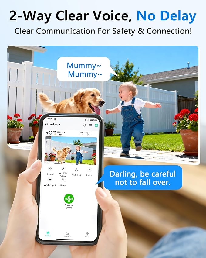 AMTIFO Security Cameras Wireless Outdoor Magnetic: Install-Free Smart Indoor 2K WiFi - Long Battery Life Powered Wireless Cameras for Home Security with AI Motion Detection