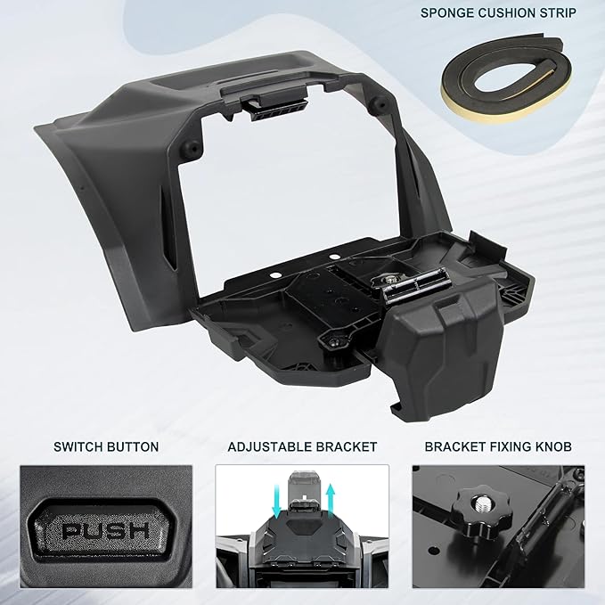 Electronic Device Holder for Teryx KRX 1000 2020-2025, Ipad GPS Mounts Tablet Holder with Storage Box Organizer Tray for Kawasaki Teryx KRX 1000 Accessories