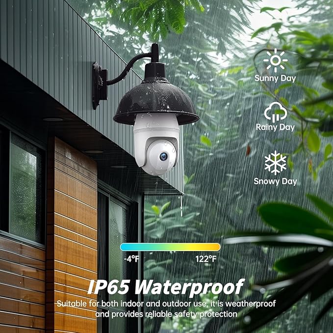 Light Bulb Security Camera - 5g 2K Lightbulb Security Cameras Wireless Outdoor, 360 Front Porch Light Camera Screw in Light Socket 7/24 Motion Sensor Color Night Vision 2-Way Audio