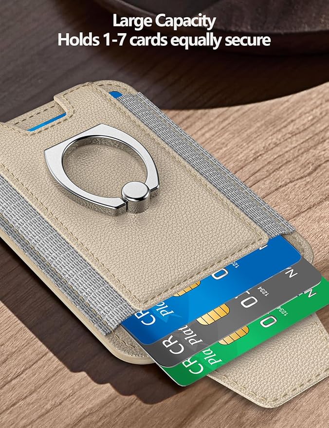 ExtreLife For Magsafe Wallet with Grip, 6-Card Holder, Stronger Magnetic Card Wallet Holder for iPhone 17/16/15/14/13/12 Series, Leather Magnetic Phone Wallet with Privacy Flap, Desert Titanium Gold