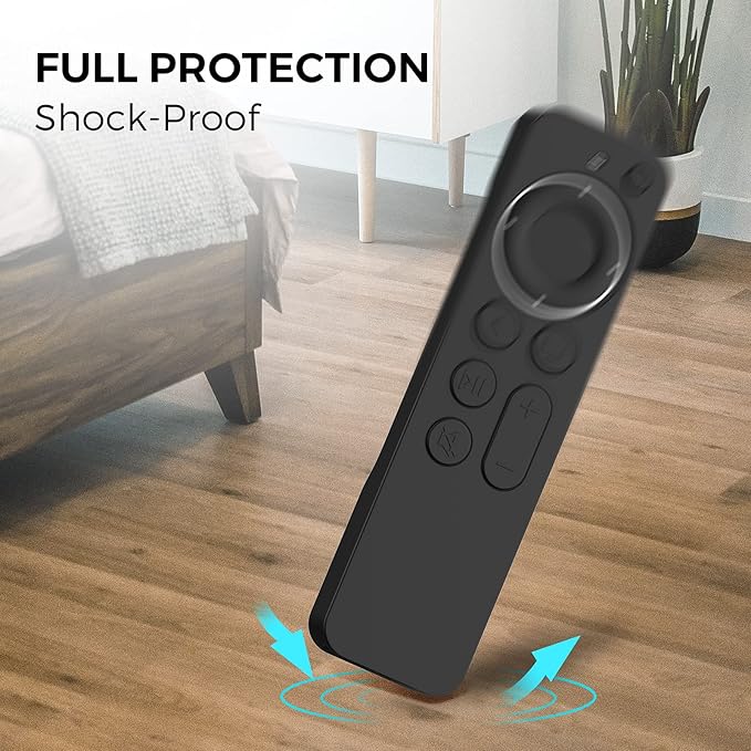 AhaStyle Case Compatible with 2022 Apple TV 4K HD Siri Remote 3rd Generation [AirTag Holder Built in] All Around Cover Apple TV Remote/Siri Remote (2nd) and AirTag (Black)