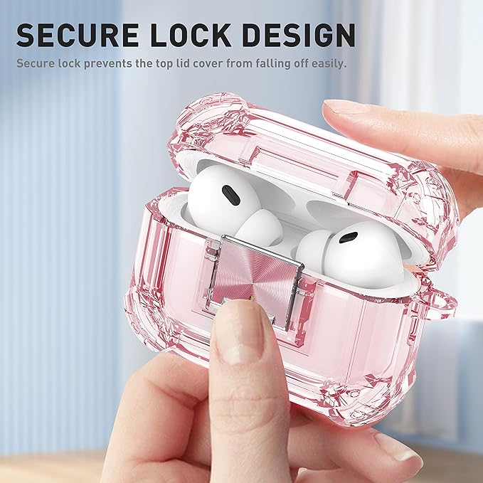 Valkit Compatible Airpods Pro 2nd/1st Generation Case Clear with Cleaner Kit & Lock, Soft TPU Airpod Pro 2/1 Case Shockproof iPods Pro 2 Protective Case for Airpods Pro Gen 2nd/1st(2023/2022/2019)