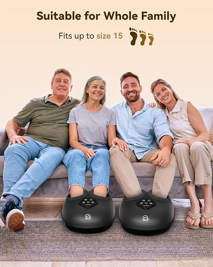 COMFIER 2025 Shiatsu Foot Massager with Heat,Compression,Kneading &Rolling,Foot Massager for Neuropathy,Plantar Fasciitis,Upgraded for Larger Feet Machine(Size 15),Home or Office, Christmas Gifts