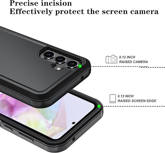 ONOLA Compatible with Samsung Galaxy S26+ / S26 Plus Case with HD Screen Protector [Not fit S26 / S26 Ultra], 3 in 1 Heavy Duty Phone Case for Galaxy S26 Plus 6.7",Black