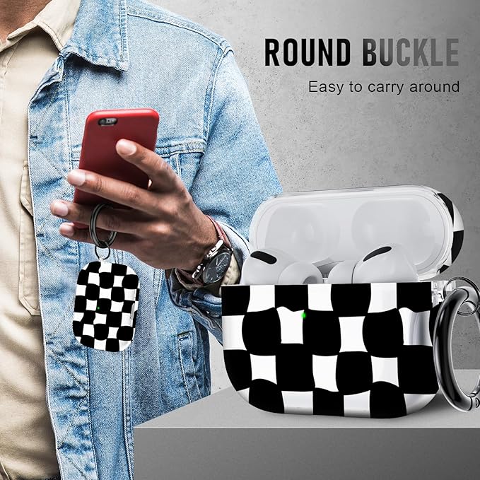 for AirPods Pro 3 Case (2025) with Cleaner Kit, Cute Soft Silicone Cover Compatible AirPods Pro 3rd Genera case with Keychain for Women Men with Keychain for Airpod Pro case(2025) Checkered Pattern