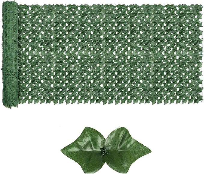 Artificial Ivy Privacy Fence Screen,39.4"x158" UV-Anti Fake Leaves Plant Vine,Privacy Hedges Wall for Indoor Outdoor Garden Backyard Decor