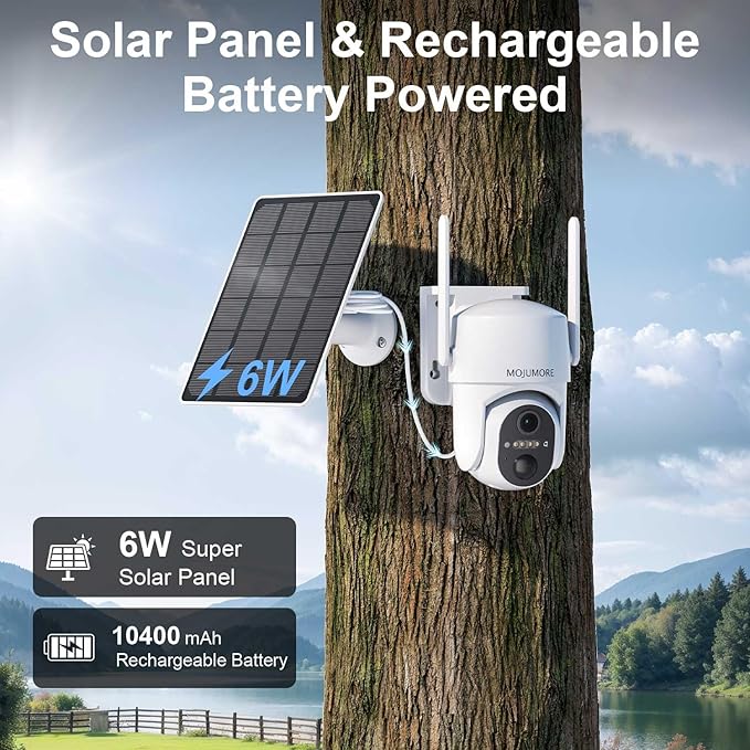 4G LTE Cellular Security Cameras Wireless Outdoor, No WiFi Security Camera, Outdoor Camera Wireless Solar Powered, Smart Human Detection, with SIM Card, Color Night Vision, Only Use in USA