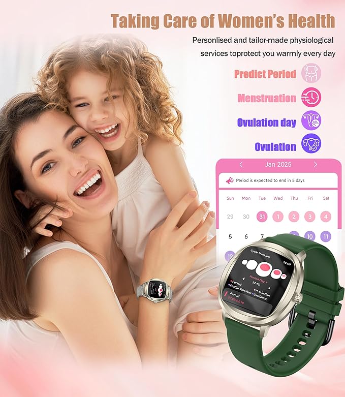 Smart Watches for Women, 1.72" Smart Watch for Android Phones with Heart Rate/Sleep Monitor, 100+ Sports Modes, IP68 Waterproof, Fitness Watch with Free APP Compatible Android iOS (Champagne Gold)