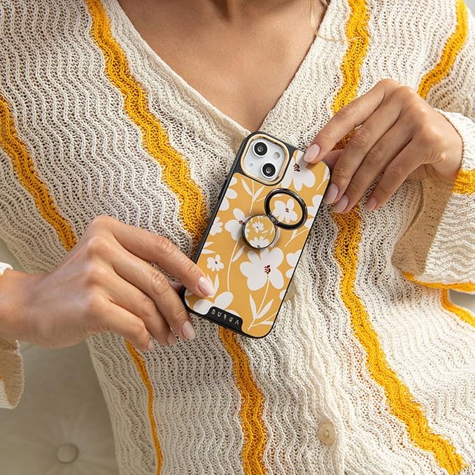 BURGA Cell Phone Ring, Holder Grip and Stand - Finger Phone Grip for Back of Smartphone Case, Kickstand 360 Rotation, Universal Ring for iPhone Samsung Galaxy Huawei Google Pixel, Stylish Accessories