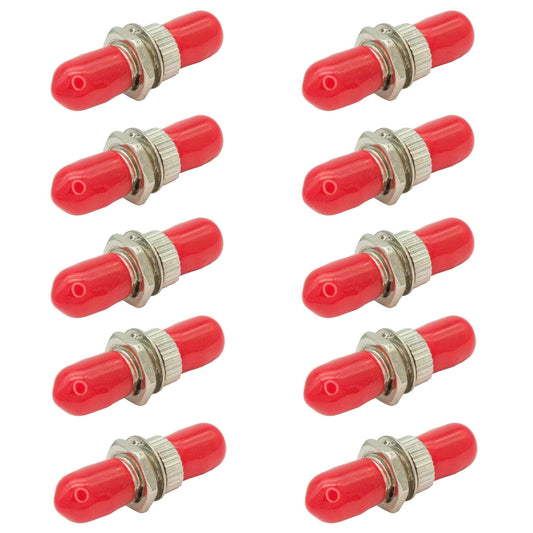 ST Coupler - 10 Pack - ST Fiber Optic Coupler for Extending Fiber Cables - Fiber Optic Cable Connectors with Twist and Turn Barrel Lock Mechanism