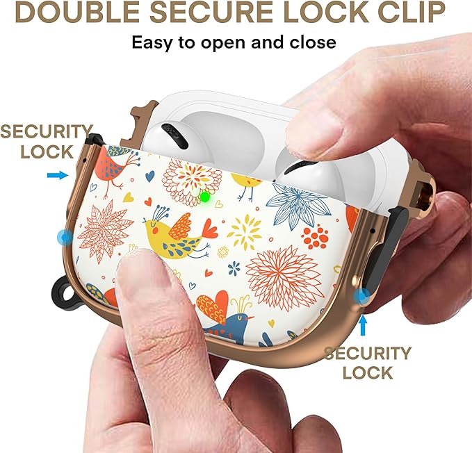 Maxjoy for AirPods Pro 3rd Generation Case with Lock, Cute AirPods Pro 3 Case Lock Protective Hard Air Pod Pro 3 Cover for Women Men with Keychain for Airpod Pro 3rd Gen Cover 2025