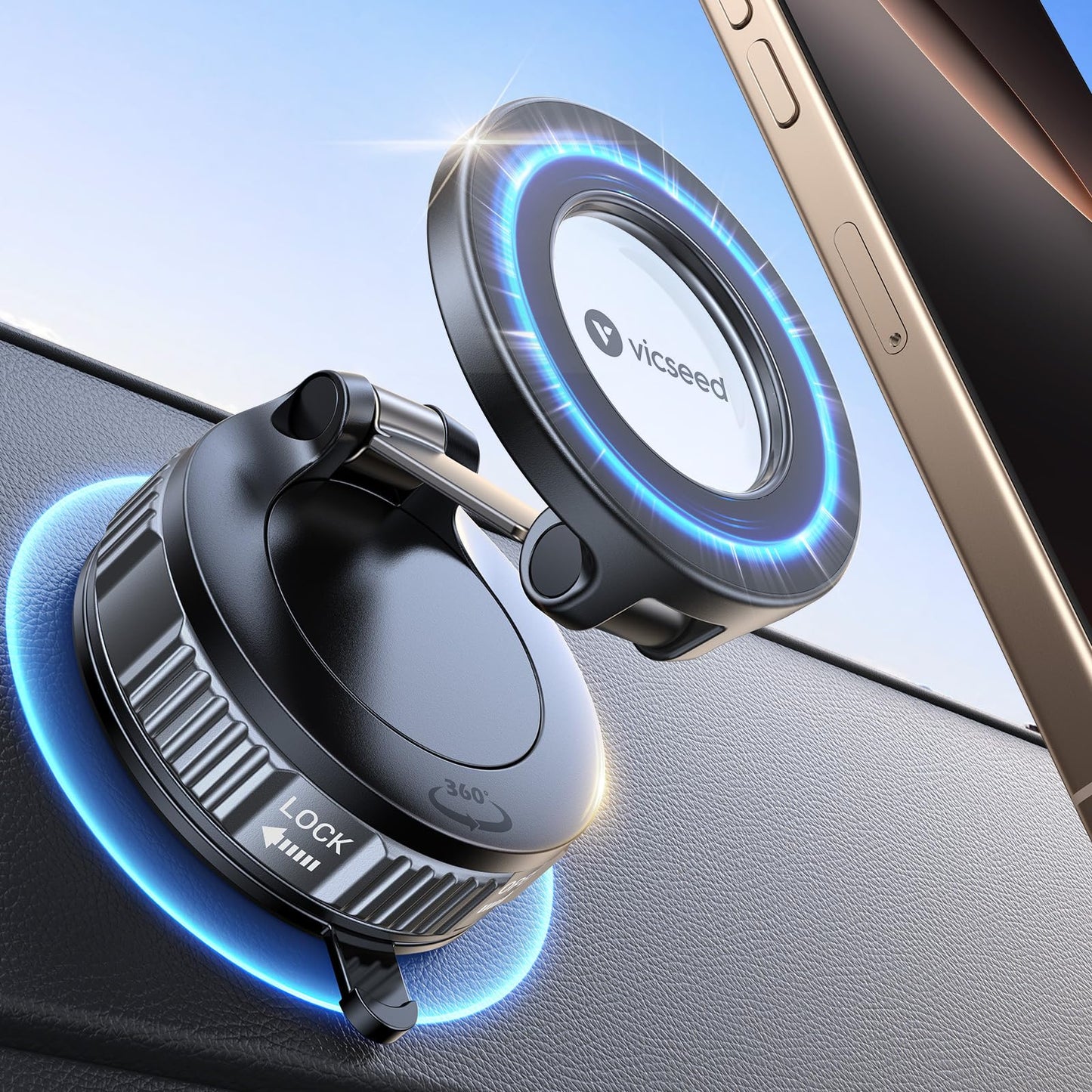 Magnetic Car Phone Holder — 85 lbs Suction, 360° Adjustable - Image 1