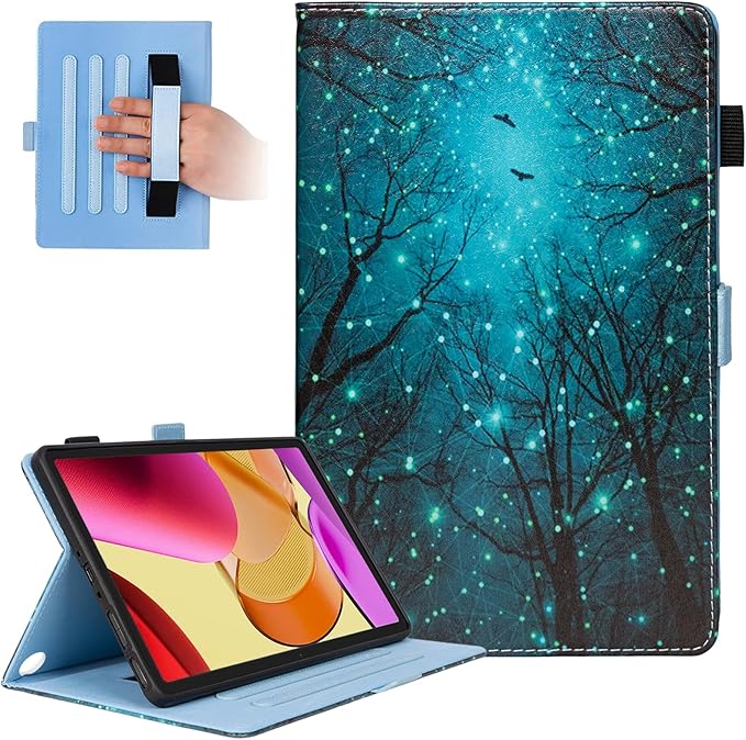 Dteck for Amazon Fire Max 11 Tablet Case 11" (13th Generation) 2023, PU Leather Shell TPU Back Cover Fold Stand Case with Auto Sleep Wake, Adjustable Viewing Angles, Cute Folio Case, Starry Forest