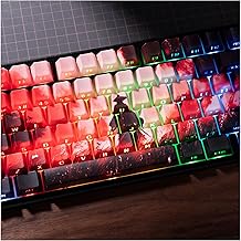 GMKWTL XVX Swordsman Double Shot PBT Keycaps,Side Printed Shine Through Red Keycap Set,Cherry Profile Dye Sublimation Keyboard Keycaps Suitable for Cherry Gateron MX Switches Mechanical Keyboard - Image 1