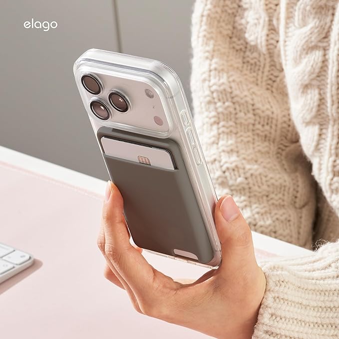 elago Magnetic Wallet Card Holder 2-Cards Compatible with MagSafe for iPhone - Secure Phone Wallet, Long Last Silicone, Scratch and Damage Protection