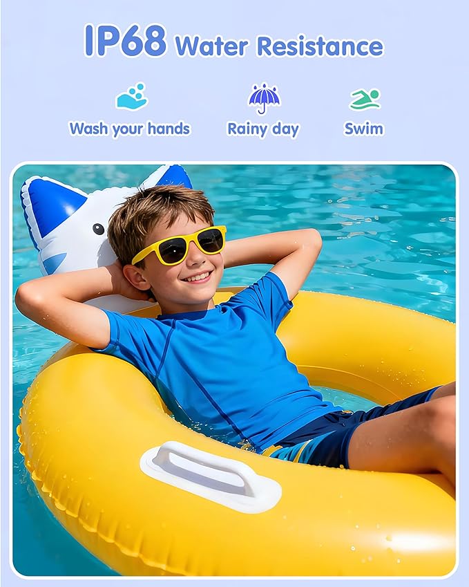 Kids Smart Watch, Kids Watch No Phone Needed Heart Rate & Sleep Tracker, Stress & SpO2 Monitor, 1.8" Fitness Tracker Step Counter, Alarm Clock, Games, Swimming Watch for Boys Girls Teens Aged 5+