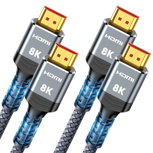 Highwings 8K Long HDMI 2.1 Cable 2-Pack 10FT/3M, 48Gbps Ultra High Speed