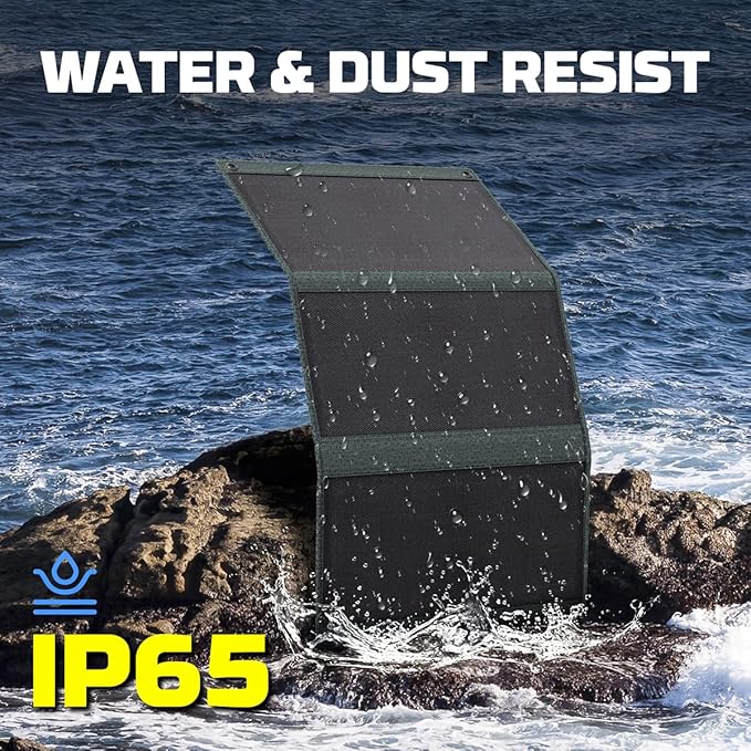 30W Portable Solar Panel PWS33 Foldable ETFE Portable Charger with 18V USB-C Fast Charging, Compatible with Power Stations for Off-Grid Living Camping, RV, Emergency & Backpacking