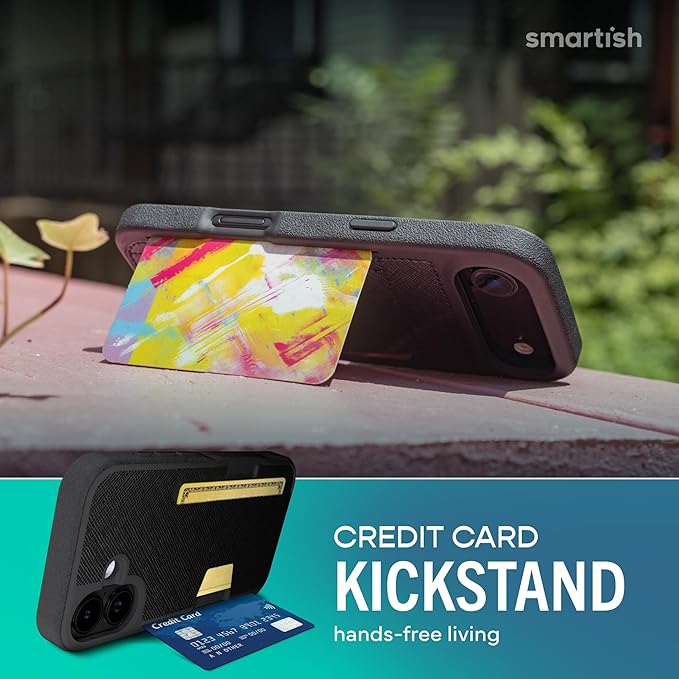 Smartish® iPhone Air Wallet Case - Wallet Slayer Vol. 2 [Slim + Protective] Credit Card Holder w/Kickstand - Drop Tested Hidden Card Slot Cover for Apple iPhone Air - Custom Print