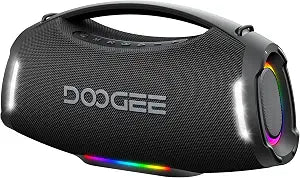 Portable Wireless Speaker,250W Peak/220W RMS Loud Boombox,Powerful Sound,14H Playtime,IPX5 Water-Resistant,RGB Lights,TWS Pairing,USB/TF/AUX,Shoulder Strap for Party,Camping and Outdoor