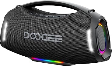 Portable Wireless Speaker,250W Peak/220W RMS Loud Boombox,Powerful Sound,14H Playtime,IPX5 Water-Resistant,RGB Lights,TWS Pairing,USB/TF/AUX,Shoulder Strap for Party,Camping and Outdoor - Image 1