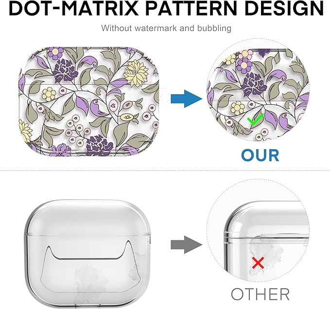 Maxjoy for AirPods Pro 3rd Generation Case, Clear AirPods Pro 3 Case for Women Men Cute Soft AirPod Pro 3 Cover with Keychain Strap for AirPod Pro 3rd Gen Cover 2025, Flower
